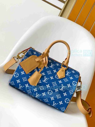 Copy L---V Speedy P9 Bandoulière 25 Autres Cuirs Monogram Blue Handbag